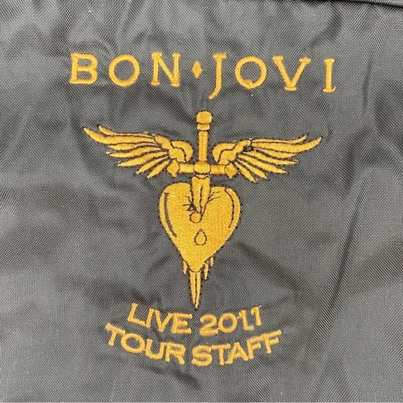 Bon Jovi Rare 2011 Live Tour Staff Men’s Black Embroidered Jacket XL